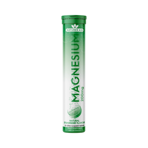 Natures Aid - Magnesium Effervescent Natural Strawberry Flavour - 20 Tablets