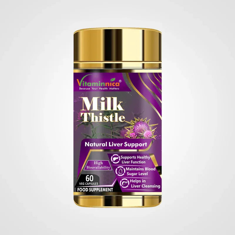 Vitaminnica Milk Thistle- Natural Liver Support- 60 Capsules - The Wellness Store®