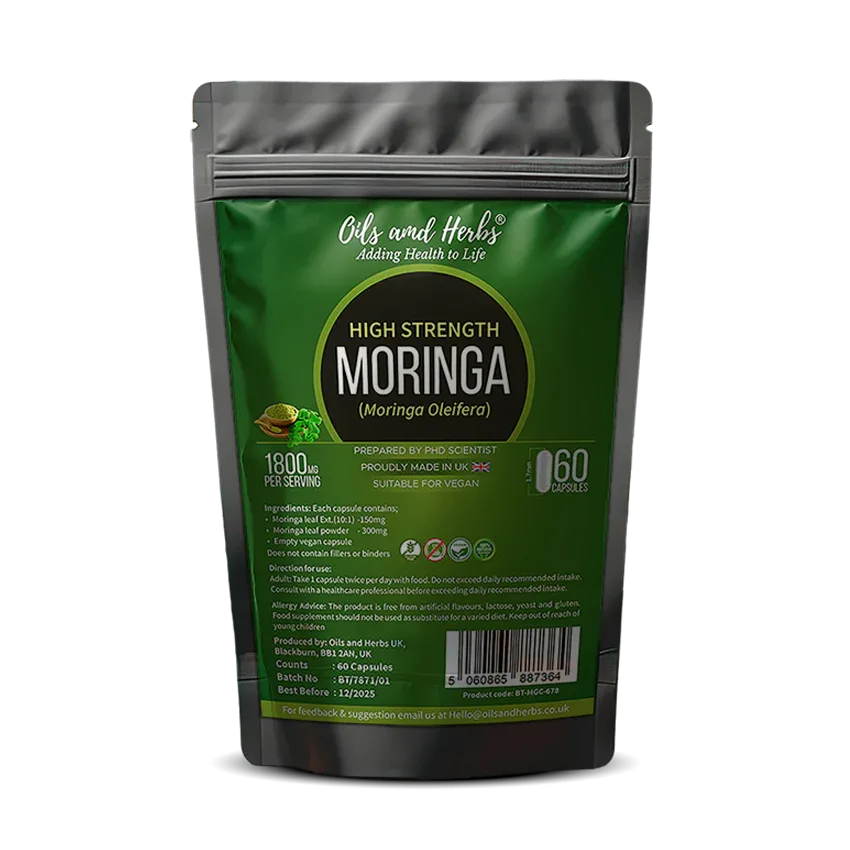 Oils & Herbs – High Strength Moringa Extract Capsules - The Wellness Store®