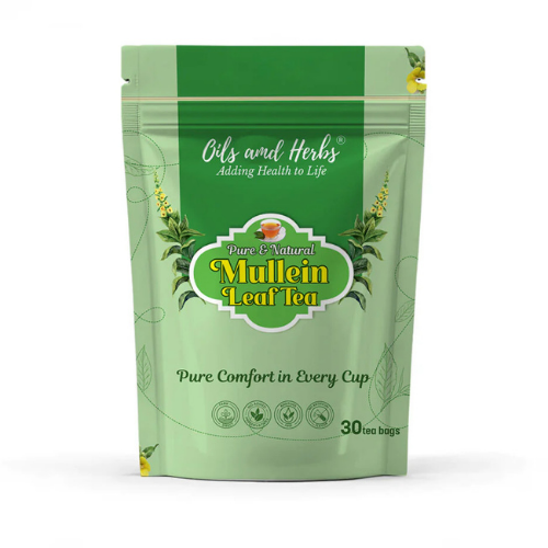 Oils & Herbs - Mullein Tea Herbal Infusion - Pure & Natural Leaves - 30 Tea Bags