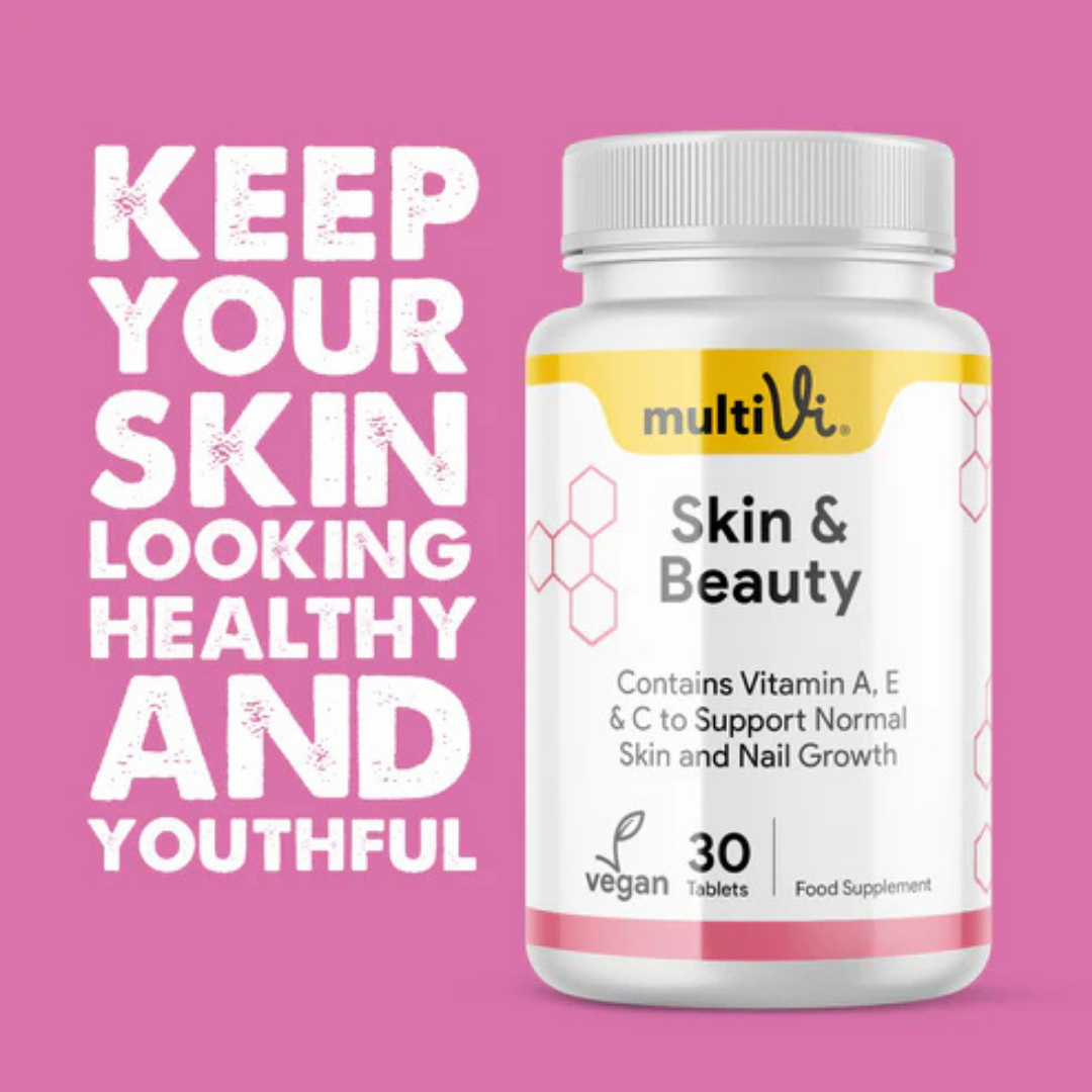 MultiVi - Skin and Beauty Supplement with Grape Seed Extract - 30 Capsules