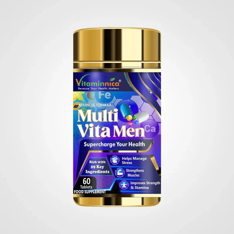 Vitaminnica Multi Vita Men (Multivitamins for Men)- Boosts Strength, Stamina & Immunity- 60 Tablets - The Wellness Store®