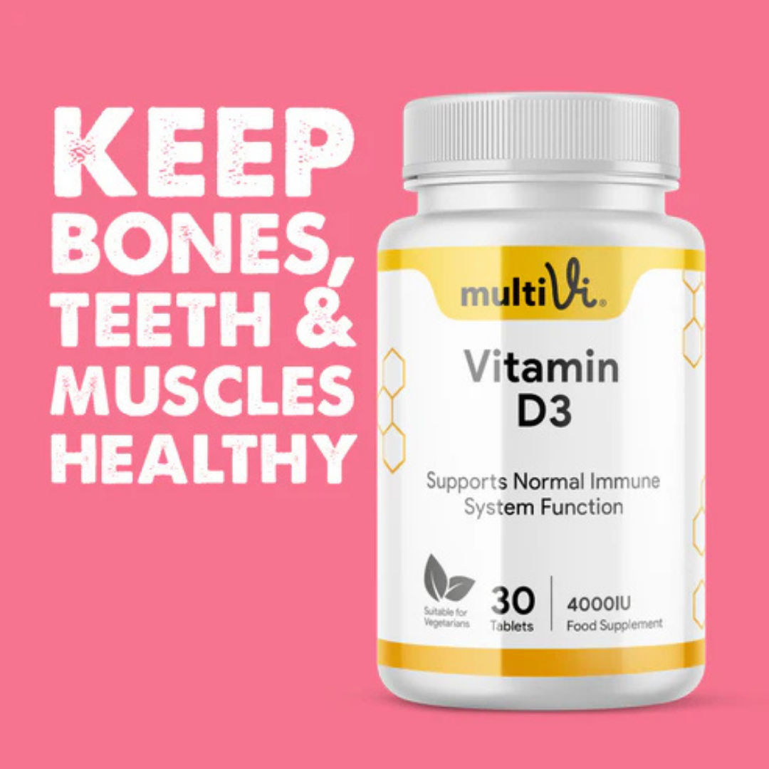 MultiVi - Vitamin D3 4000IU High Strength Supplement - 30 Capsules