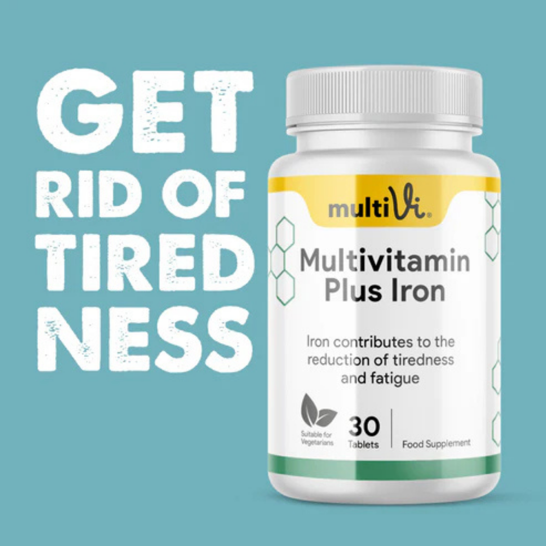 MultiVi - Multivitamin & Iron Supplement - 30 Capsules