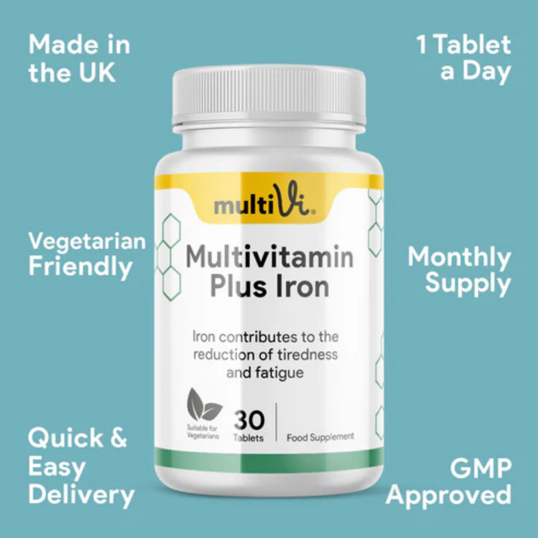 MultiVi - Multivitamin & Iron Supplement - 30 Capsules