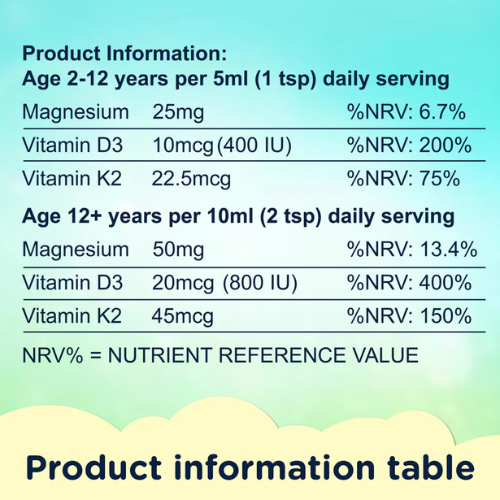 NaturallyMum - Magnesium Liposomal with Vitamins D3 & K2 - Lemon & Elderflower - 200ml