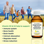 NaturallyMum - Magnesium Liposomal with Vitamins D3 & K2 - Lemon & Elderflower - 200ml