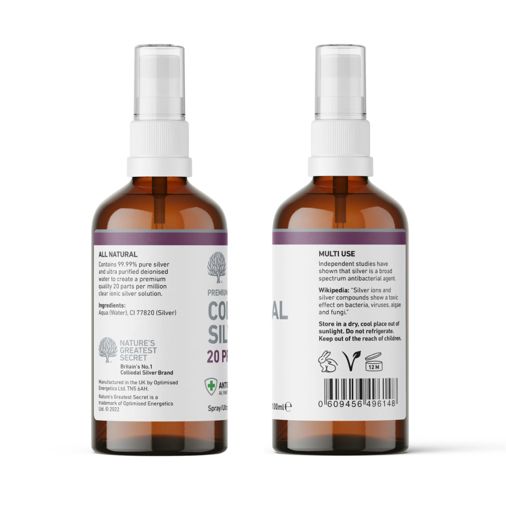 Nature’s Greatest Secret – Colloidal Silver 20ppm Spray – 100ml