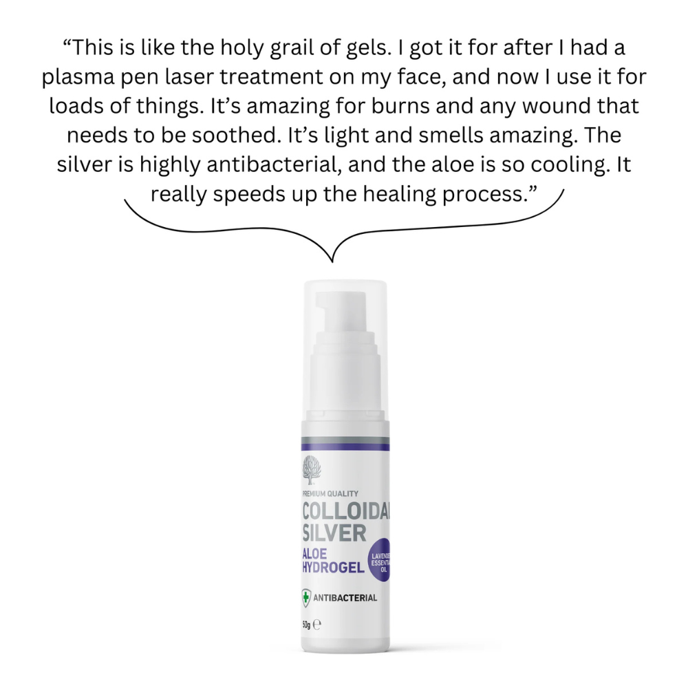 Nature’s Greatest Secret – Colloidal Silver Aloe Hydrogel with Lavender Essential Oil – 50g
