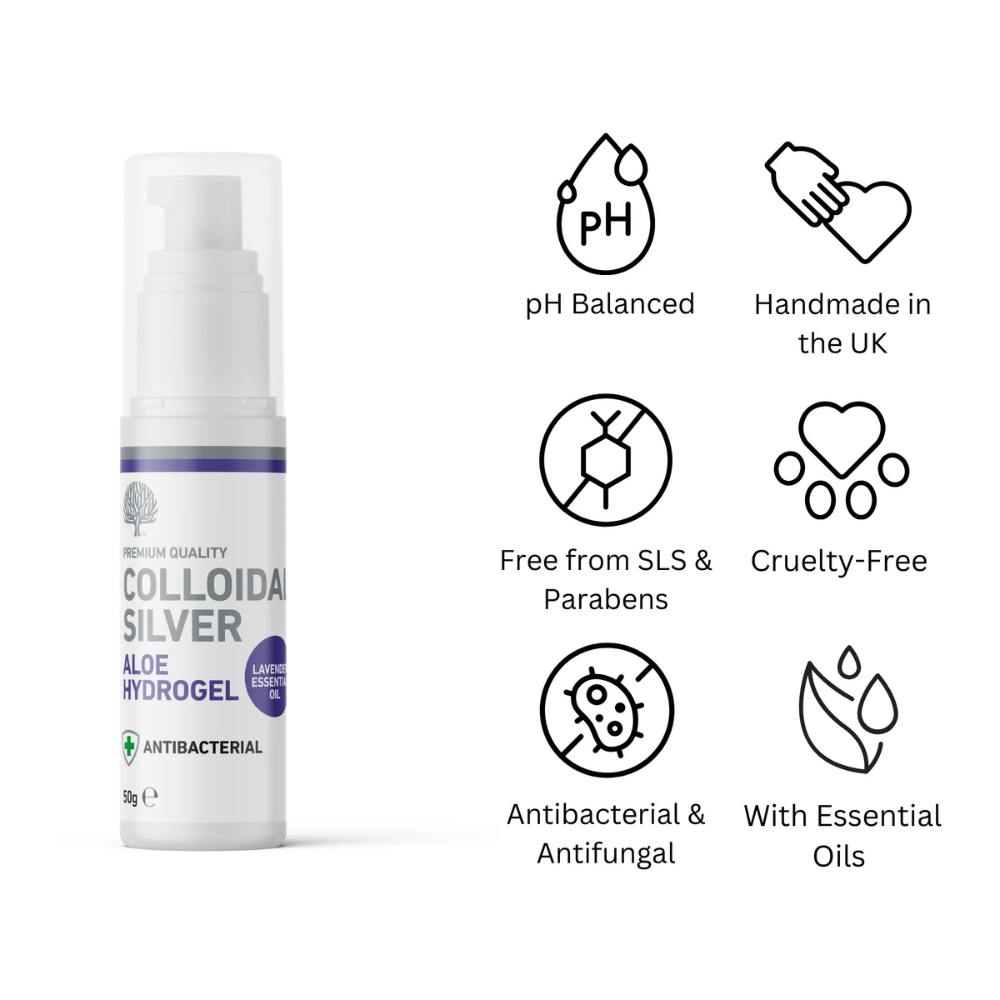 Nature’s Greatest Secret – Colloidal Silver Aloe Hydrogel with Lavender Essential Oil – 50g
