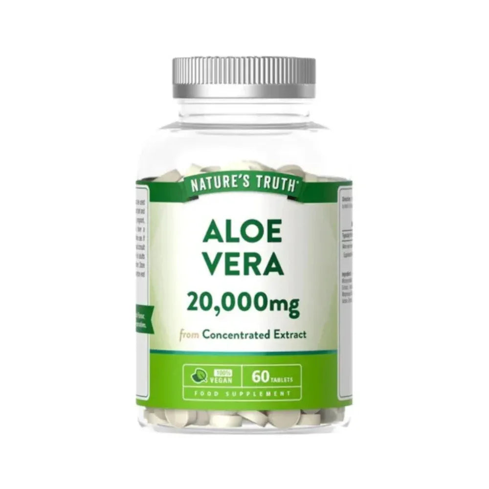 Nature’s Truth - Aloe Vera 20,000mg Inner Leaf Gel Extract - 60 Tablets (Vegan) - The Wellness Store®