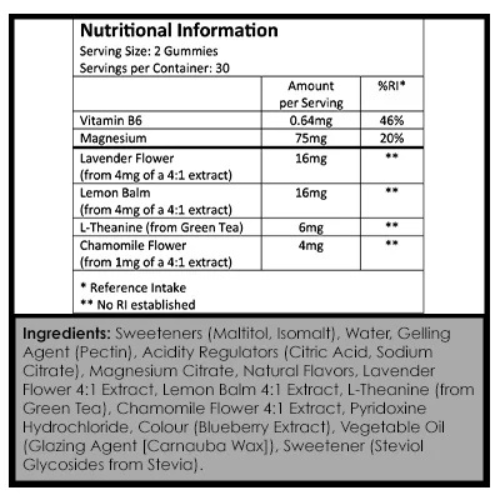 New Leaf Products - Night Time Sleep Gummies with Magnesium, L-Theanine, B6 & Lavender - 60 Gummies
