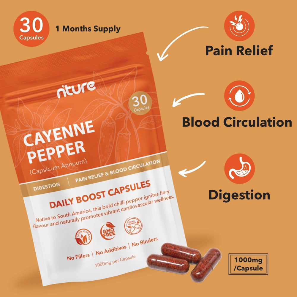Nture - Cayenne Pepper 1000mg - 60 Capsules