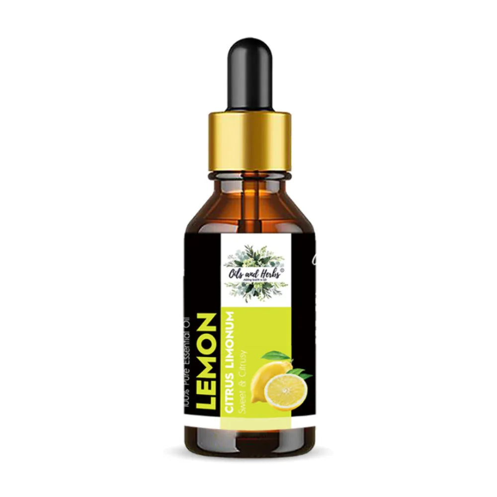 Oils & Herbs – Natural Lemon Essential Oil – 100% Pure & Therapeutic Grade - The Wellness Store®