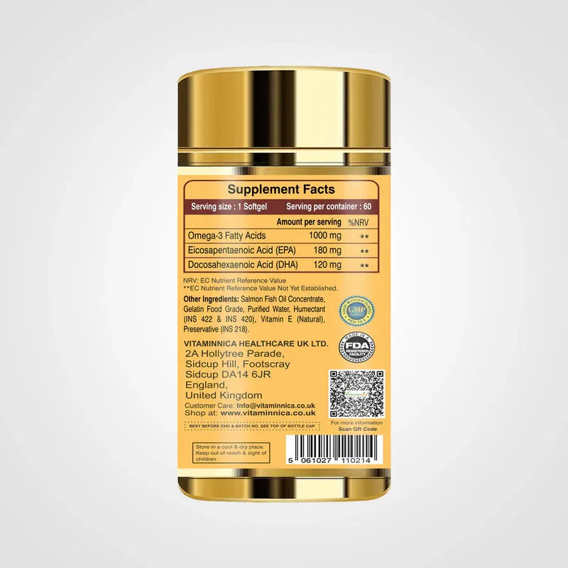 Vitaminnica Omega 3- Better Heart Health- 60 Softgels - The Wellness Store®