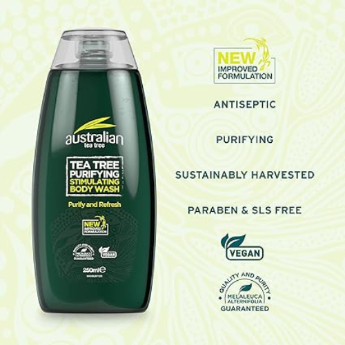 Optima Australian Tea Tree - Deep Cleansing Skin Wash 250ml - Natural Antibacterial Body Cleanser