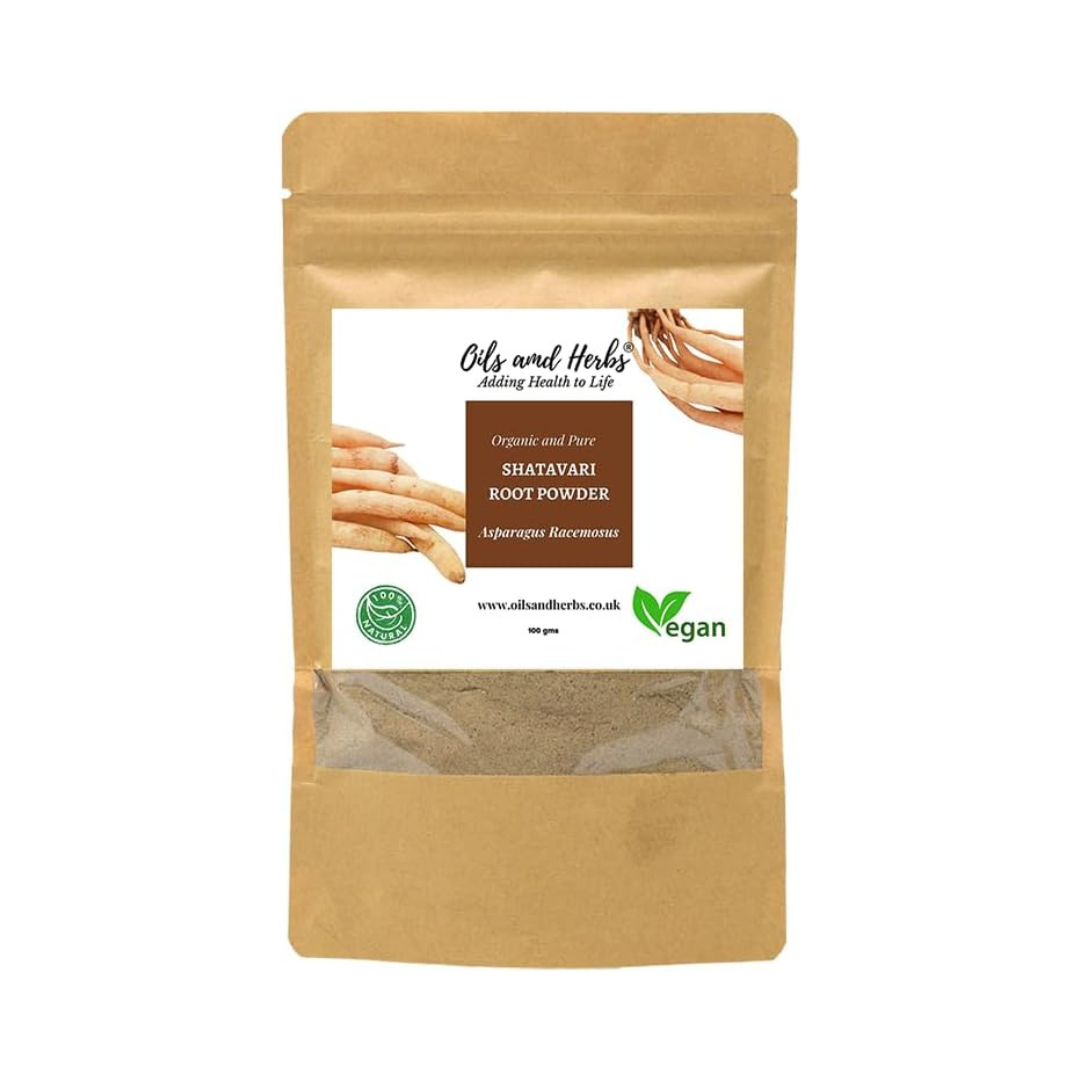Oils & Herbs - 100% Clean Organic Shatavari Root Asparagus Powder - 100g Powder