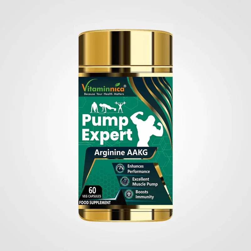 Vitaminnica PUMP EXPERT Arginine AAKG- 60 Capsules - The Wellness Store®