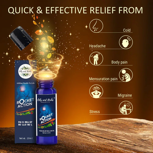Oils & Herbs – Herbal Roll-On Pain Relief Oil – Plant-Based Formula – 10ml - The Wellness Store®