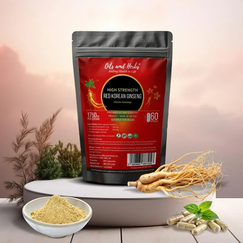 Oils & Herbs – High Strength Red Korean Ginseng Capsules - The Wellness Store®
