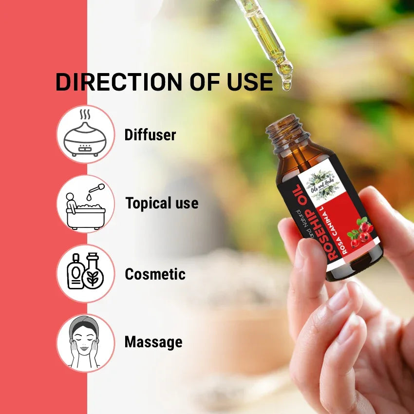 Oils & Herbs – Rosehip Essential Oil – 100% Pure & Natural - The Wellness Store®