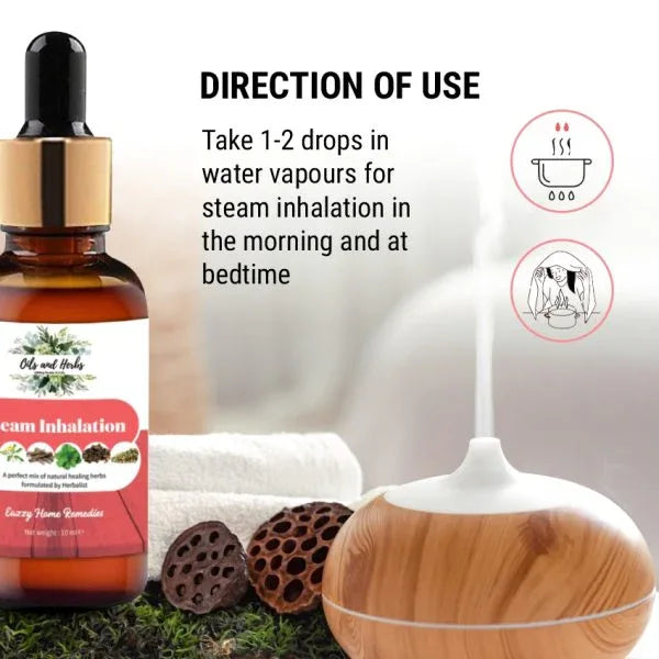 Oils & Herbs – Steam Inhalation Essential Oil Blend Quick Action - 10ml - The Wellness Store®