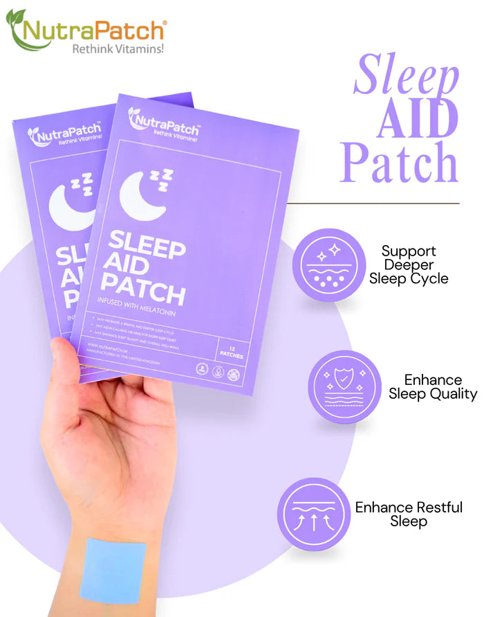 NutraPatch - Sleep Aid Patch with Melatonin & Herbal Extracts - 12 Patches