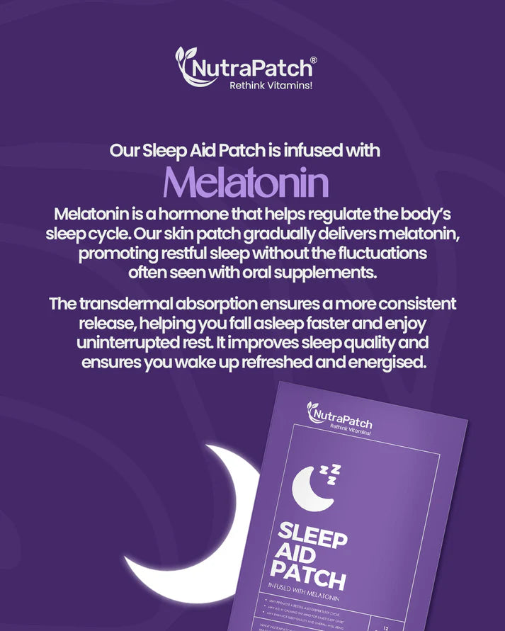 NutraPatch - Sleep Aid Patch with Melatonin & Herbal Extracts - 12 Patches