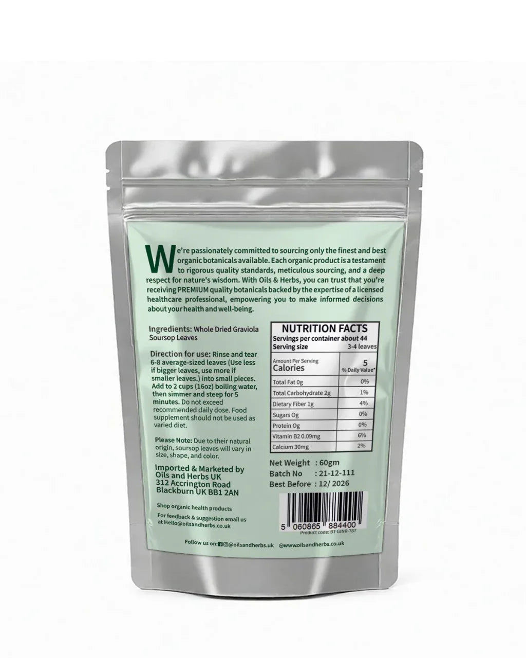 Oils & Herbs – Natural Soursop Dried Leaves & Tea Bags – Herbal Tea Form - The Wellness Store®