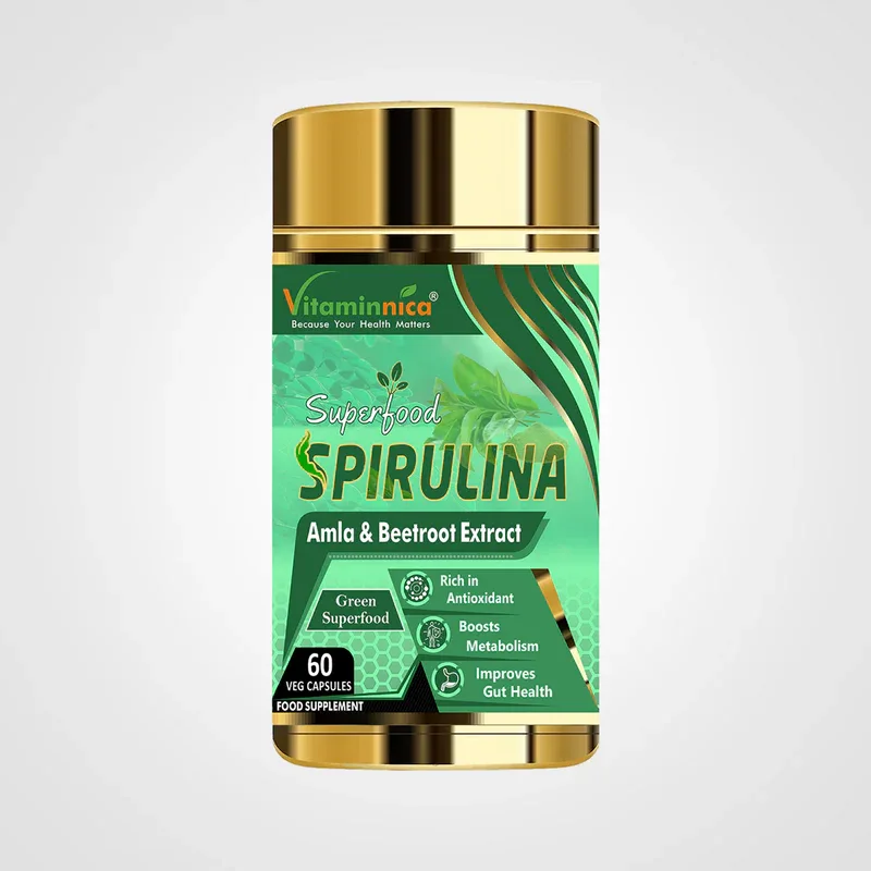 Vitaminnica Spirulina Super Green Foods-60 Capsules - The Wellness Store®