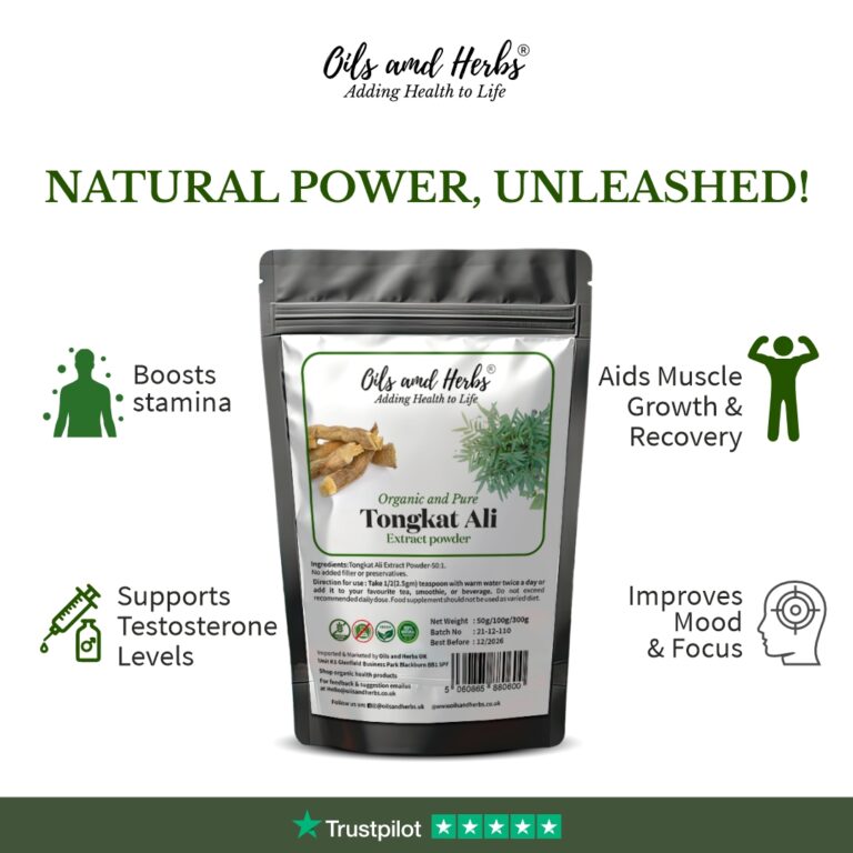 Oils & Herbs - 100% Organic Tongkat Ali Extract Powder - 50g Powder