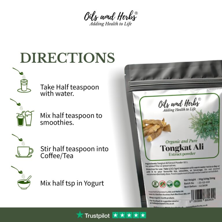 Oils & Herbs - 100% Organic Tongkat Ali Extract Powder - 50g Powder