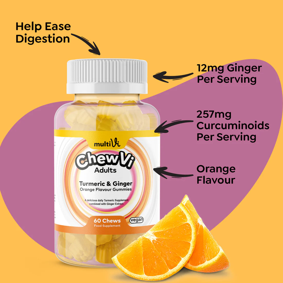 MultiVi - Turmeric & Ginger - 60 Chewable Gummies