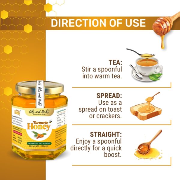 Oils & Herbs - Turmeric Honey with 95% Curcumin - 240g