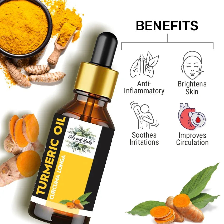 Oils & Herbs – Turmeric Essential Oil – 100% Pure & Natural - The Wellness Store®