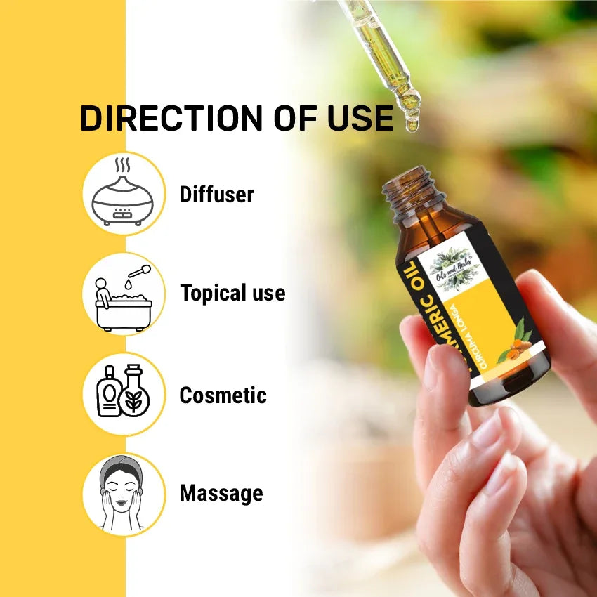 Oils & Herbs – Turmeric Essential Oil – 100% Pure & Natural - The Wellness Store®