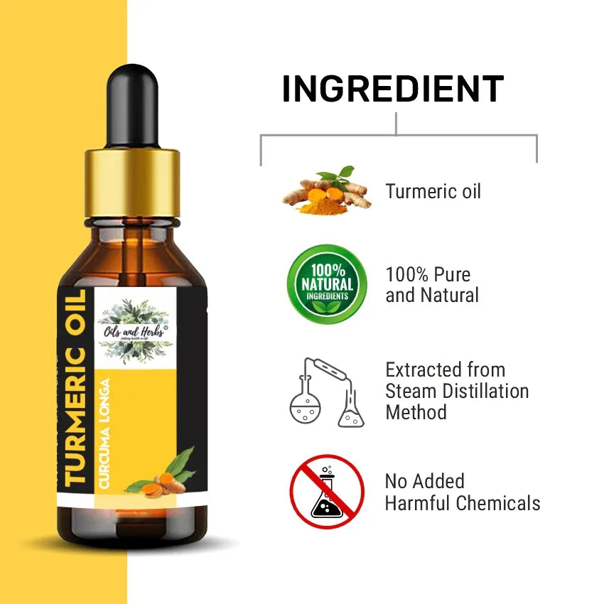 Oils & Herbs – Turmeric Essential Oil – 100% Pure & Natural - The Wellness Store®