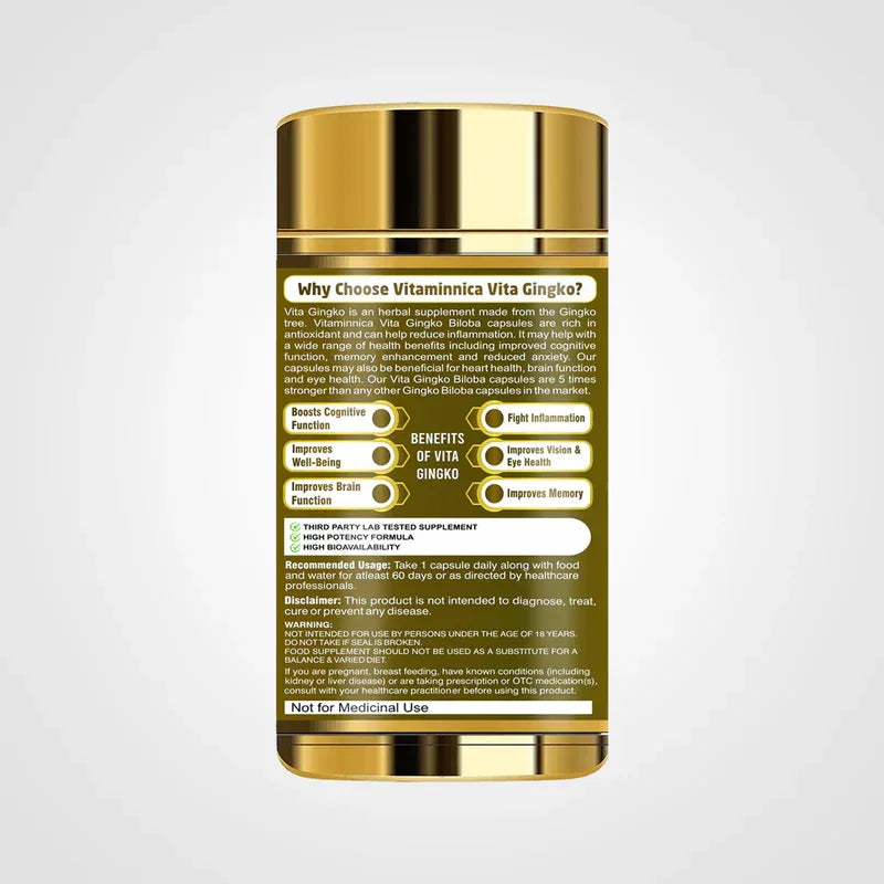 Vitaminnica Vita Gingko 500mg- 60 Capsules - The Wellness Store®