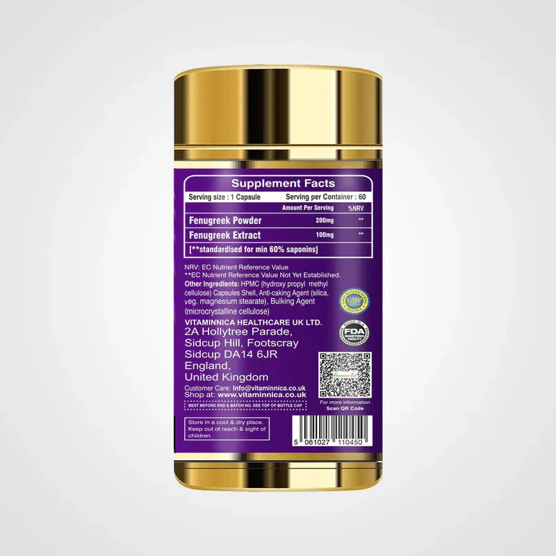 Vitaminnica Vita Greek- Fenugreek 60 Capsules - The Wellness Store®
