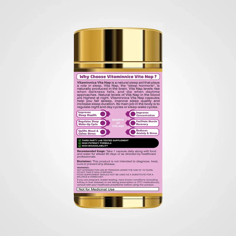 Vitaminnica Vita Nap- Natural Sleep Support- 60 Capsules - The Wellness Store®