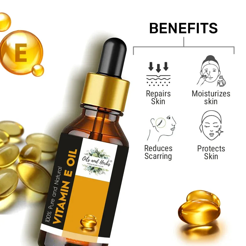 Oils & Herbs – Natural Vitamin E Oil – 100% Pure & Natural - The Wellness Store®