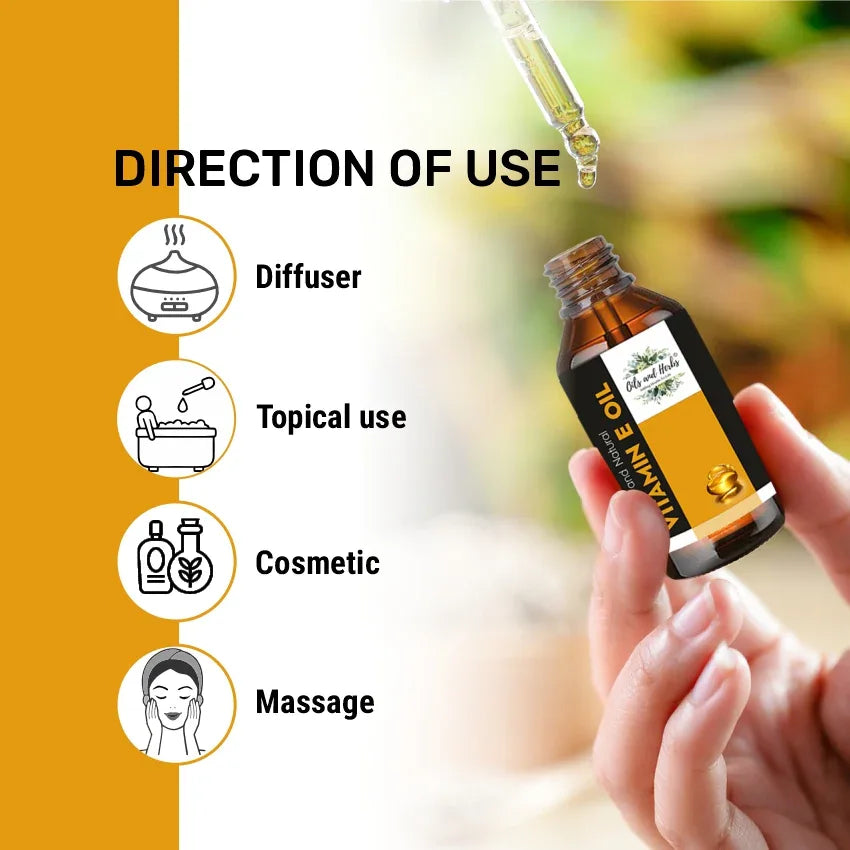 Oils & Herbs – Natural Vitamin E Oil – 100% Pure & Natural - The Wellness Store®
