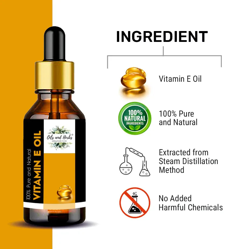 Oils & Herbs – Natural Vitamin E Oil – 100% Pure & Natural - The Wellness Store®