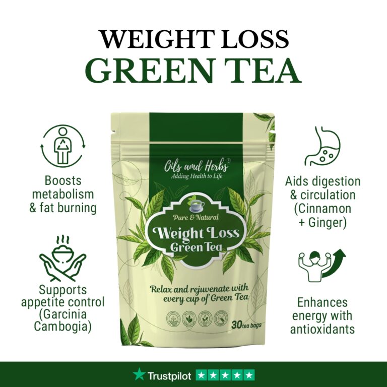 Oils & Herbs – Natural Weight Loss Green Tea – 30 Tea Bags