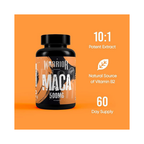 Warrior – Maca Natural Root Extract for Energy 500mg – 60 Capsules