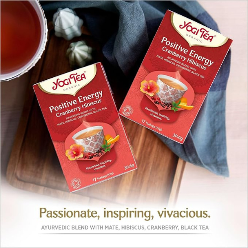 Yogi Tea – Cranberry Hibiscus Positive Energy Organic Herbal Tea – 17 Bags