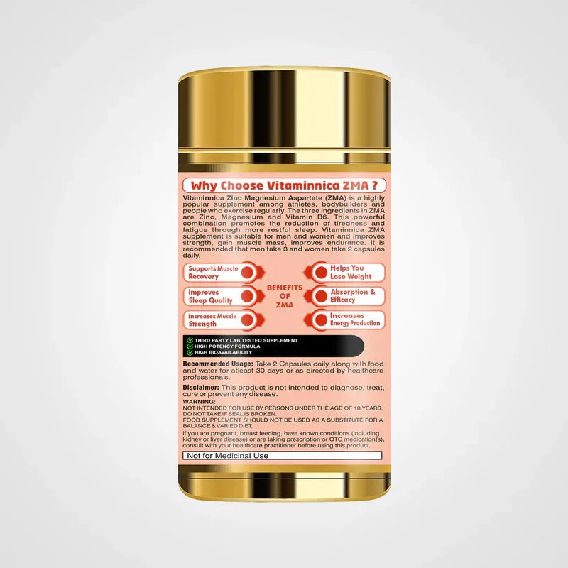 Vitaminnica ZMA - Sports Recovery- 60 Capsules - The Wellness Store®