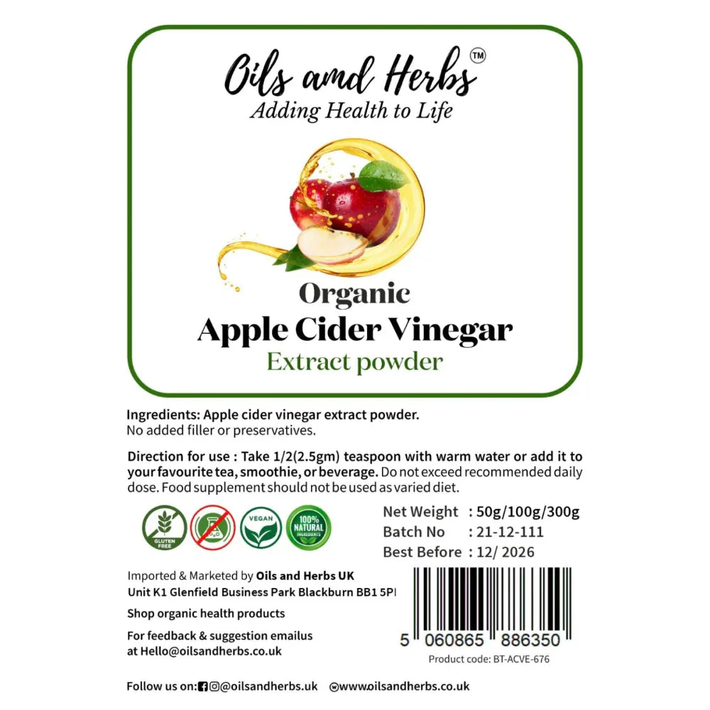 Oils & Herbs – Apple Cider Vinegar Extract Powder 10:1 High Strength - The Wellness Store®