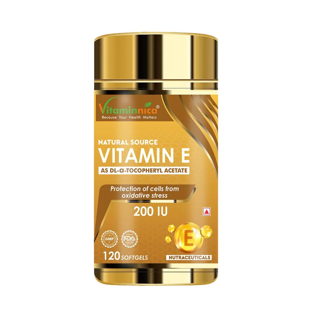 Vitaminnica Vitamin E- 120 Softgels | Antioxidant Support for Skin, Hair, Immunity & Cellular Protection