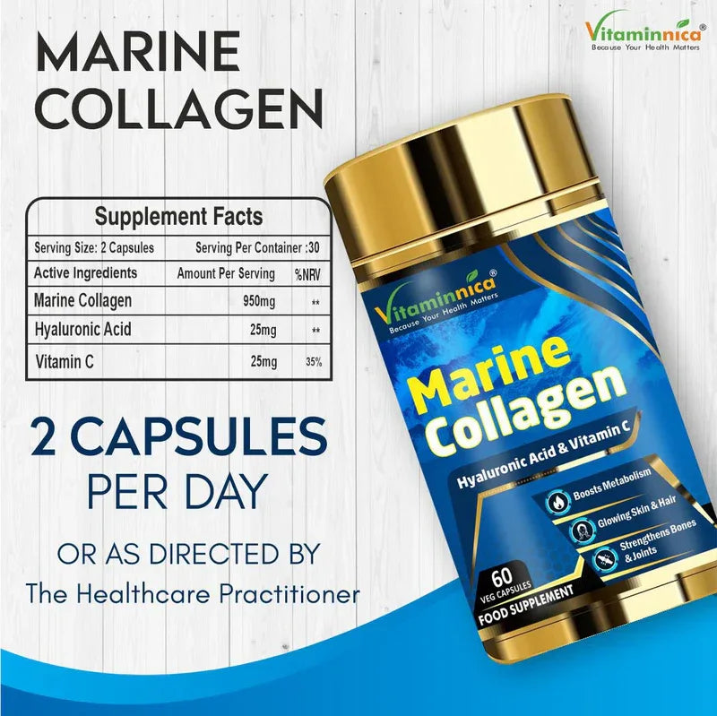Vitaminnica Marine Collagen- 60 Capsules - The Wellness Store®